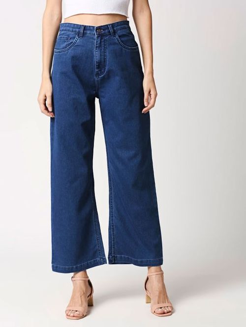 Shop Blue Straight Fit Jeans High Star in Mauritius 