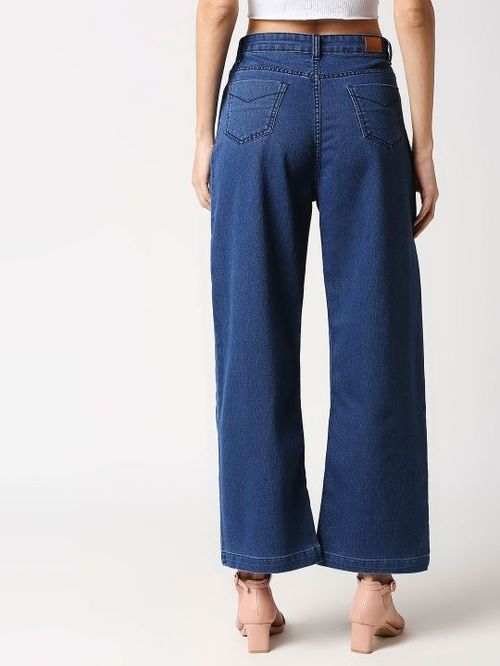 Shop Blue Straight Fit Jeans High Star in Mauritius 