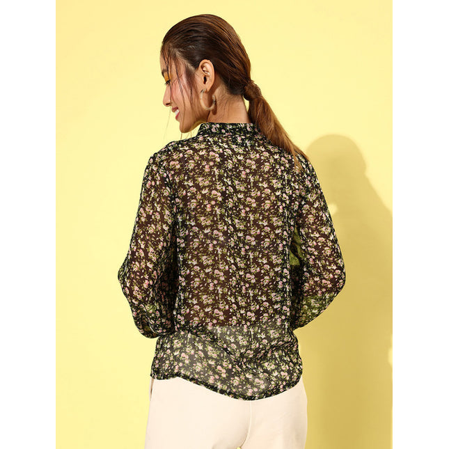 Shop Black Printed Shirt Anvi Be Yourself in Mauritius 