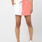 Shop Only White & Coral Cotton Color-Block Shorts ONLY in Mauritius 