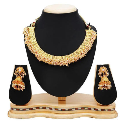 Astonish Gold Plated Choker Necklace set For Women - Mycart.mu in Mauritius at best price