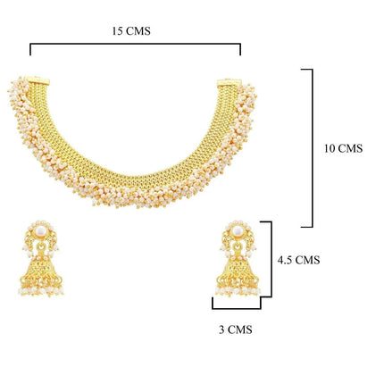 Astonish Gold Plated Choker Necklace set For Women - Mycart.mu in Mauritius at best price