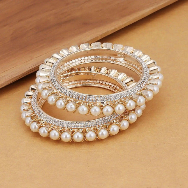 Divine Exotic Gold Plated Pearl Bangle For Women - Mycart.mu in Mauritius at best price