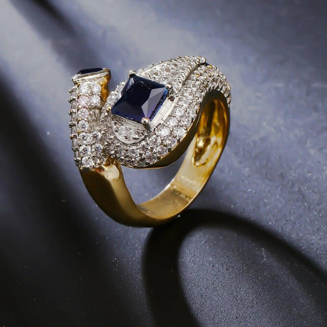 Exclusive Modern Gold Plated CZ Ring for Women - Mycart.mu in Mauritius at best price