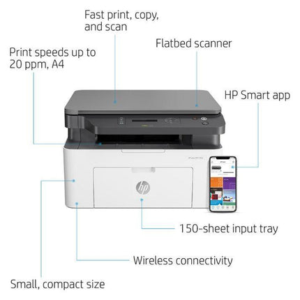 HP 135W Multifunction Laser Printer, White - Mycart.mu in Mauritius at best price