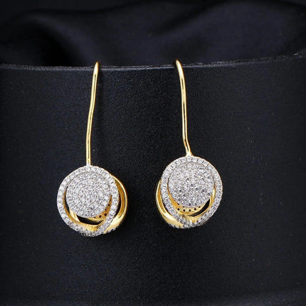Incredible Dazzling Gold Plated CZ Drop Earring for Women - Mycart.mu in Mauritius at best price