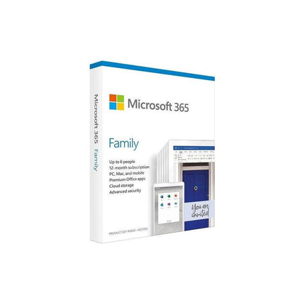 MICROSOFT 365 FAMILY - 1 YEAR SUBSCRIPTION MEDIALESS (6 USERS) - Mycart.mu in Mauritius at best price