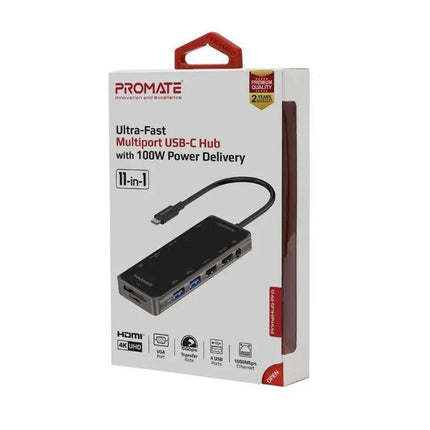 PRIMEHUB-PRO Ultra-Fast Multiport USB-C Hub with 100W Power Delivery - Mycart.mu in Mauritius at best price
