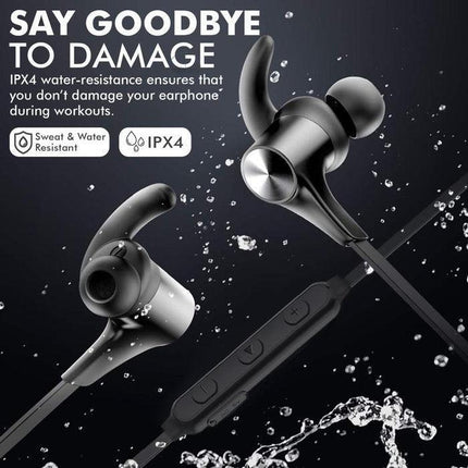 PROMATE HUSH IPX4 Water-Resistant Sporty Active Noise Canceling Stereo Neckband Wireless Earphones - Mycart.mu in Mauritius at best price