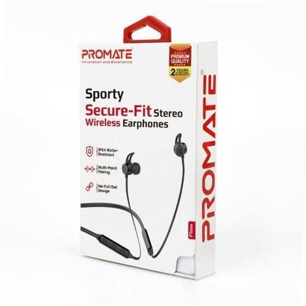 PROMATE IPX4 Water-Resistant Sporty Secure-Fit Stereo Neckband Wireless Earphones - Mycart.mu in Mauritius at best price