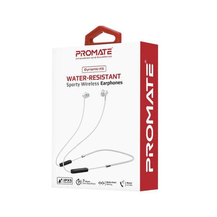PROMATE IPX5 Water-Resistant Sporty Stereo Neckband Wireless Earphones - DYNAMIC-X5.SILVER - Mycart.mu in Mauritius at best price