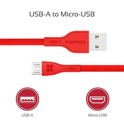 PROMATE POWERBEAM-M USB-A to Micro-USB, 1.2mt Premium - Mycart.mu in Mauritius at best price