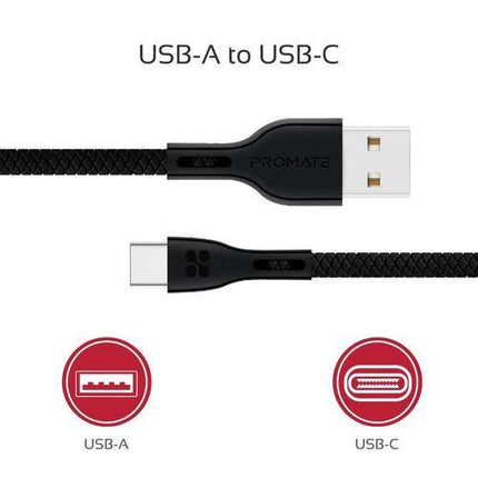 PROMATE USB-A to C, 1.2mt Premium - POWERBEAM-C - Mycart.mu in Mauritius at best price