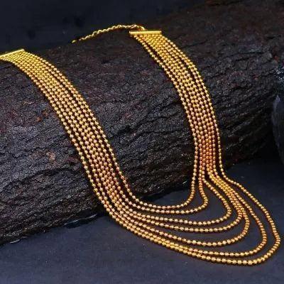 Ritzy 7 String Gold Plated Necklace For Women - Mycart.mu in Mauritius at best price
