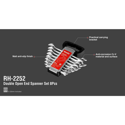RONIX Double Open-End Spanner Set 8Pcs Cr-V - Mycart.mu in Mauritius at best price