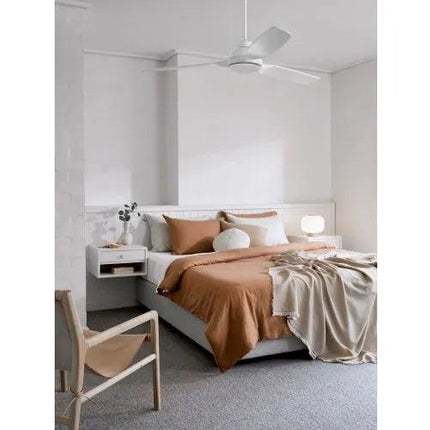Shoalhaven 142cm 3 Blade Fan and LED Light in White/Whitewash - Mycart.mu in Mauritius at best price